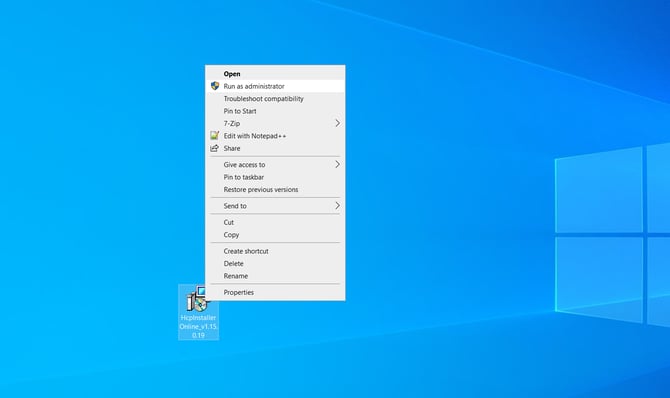 Run installer as administrator