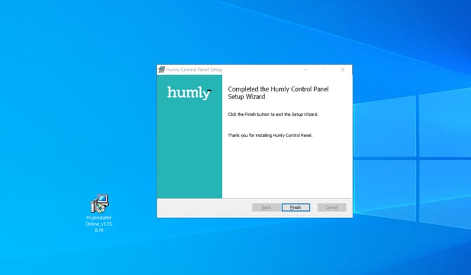 Installation complete – click Finish