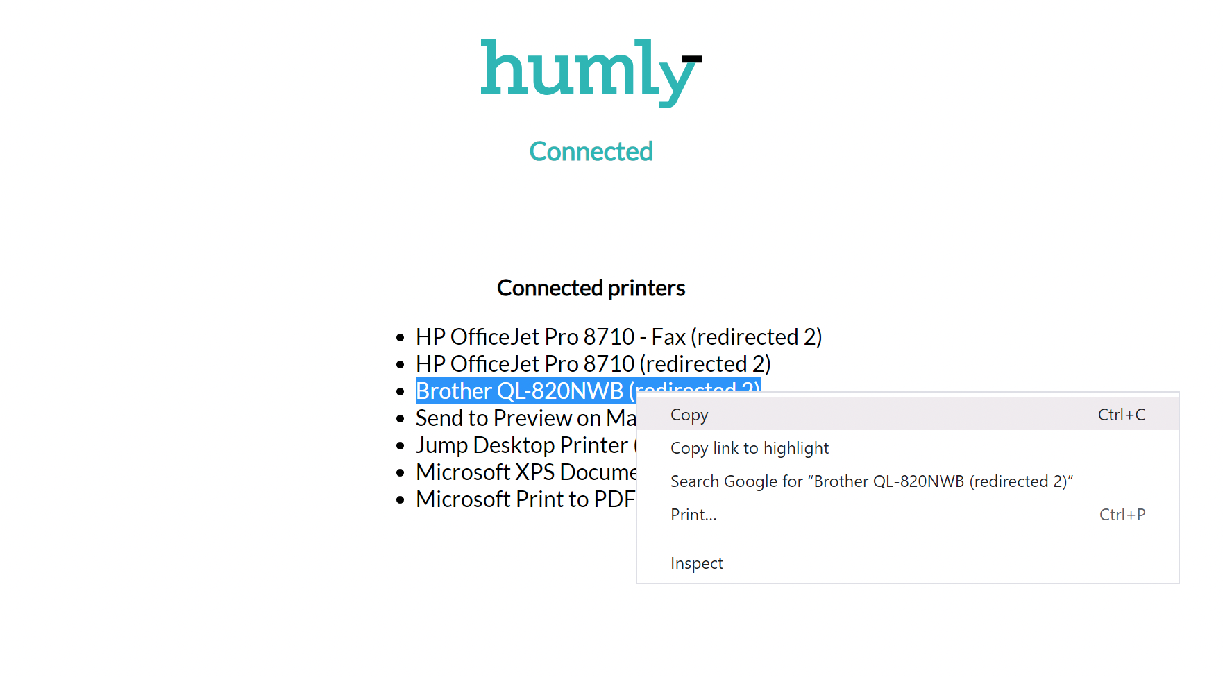 Humly Print Service - Installation and Configuration
