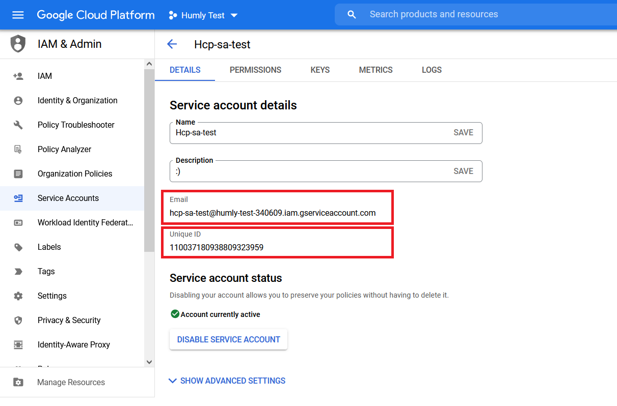 Note Client ID and service account email