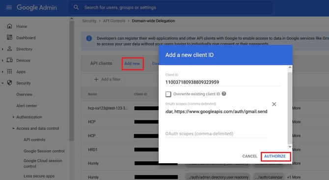 Add OAuth scopes