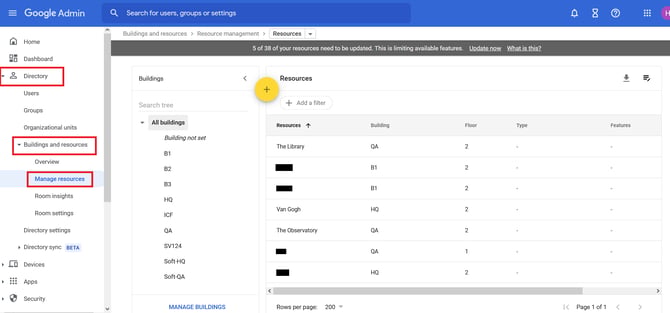 Manage resources
