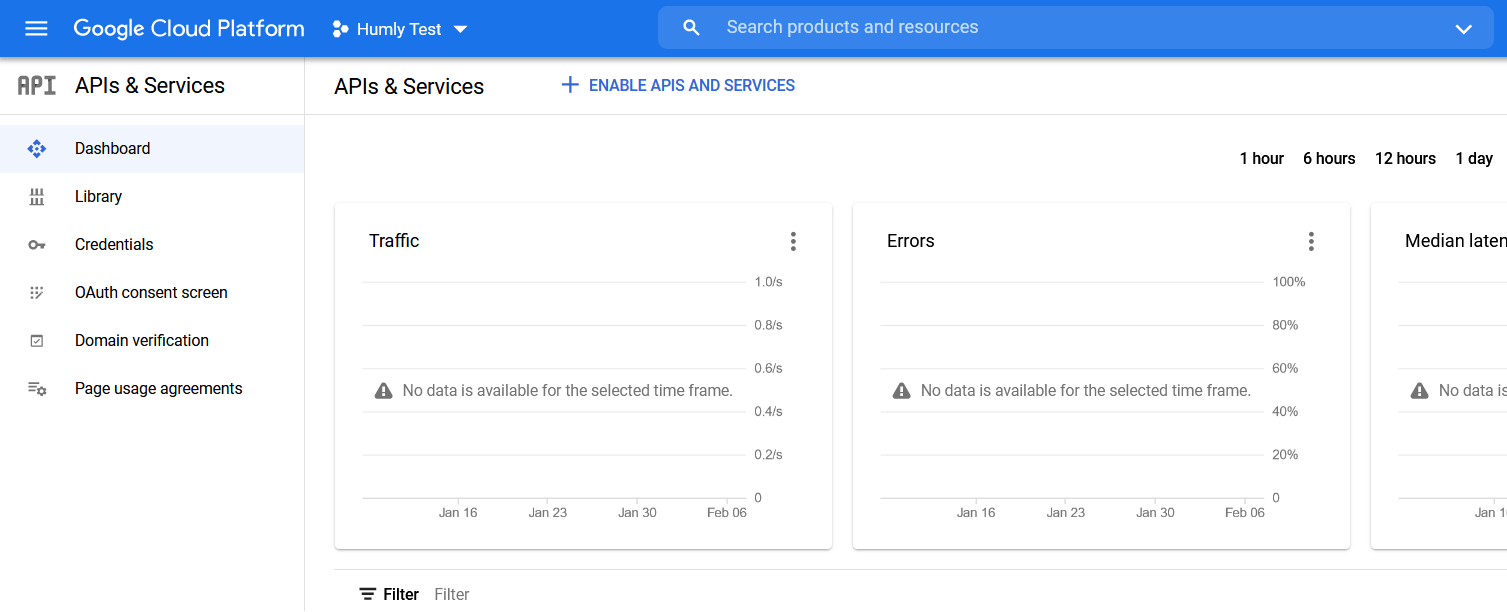 Enable APIs and Services