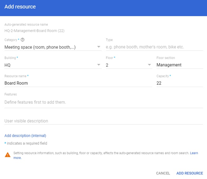 Add resource details