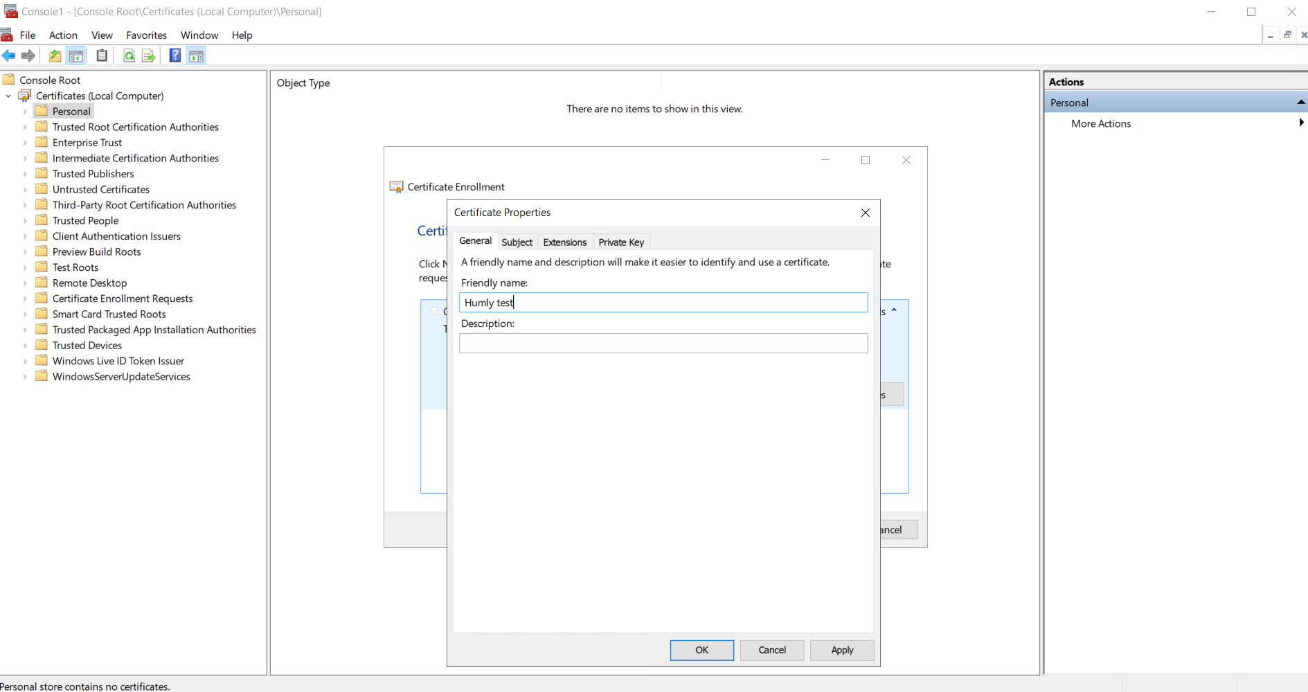 CSR request for Humly control panel