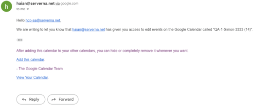Accept calendar sharing invitation
